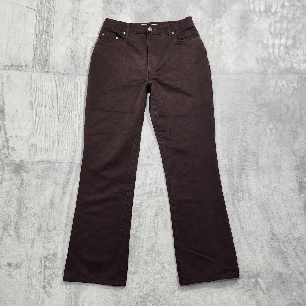Vintage Faded Glory Pants Womens 8 Brown Microfiber High Rise Bootcut Office